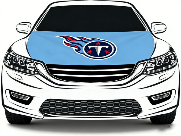 Tennessee Titans car hood cover flag NFL 4X5ft,/6X7FT 100% Polyester Elastic Fabrics Can be Washed Flag