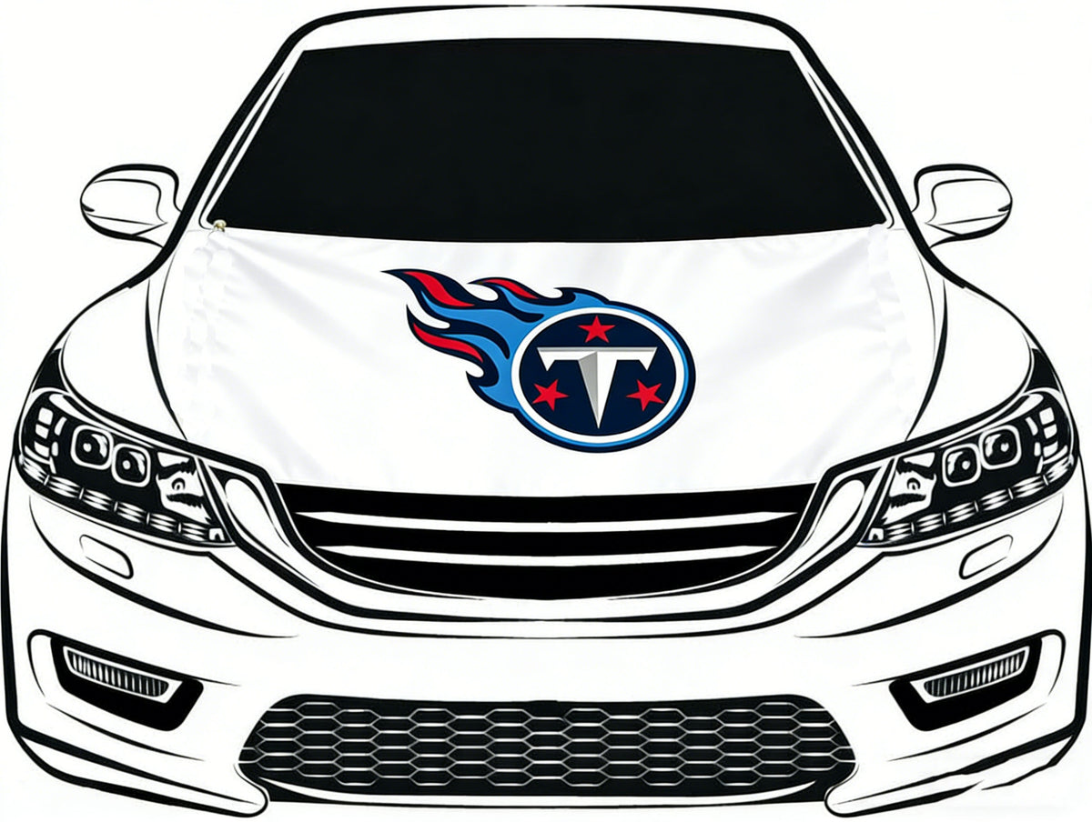 Tennessee Titans car hood cover flag NFL 4X5ft,/6X7FT 100% Polyester Elastic Fabrics Can be Washed Flag