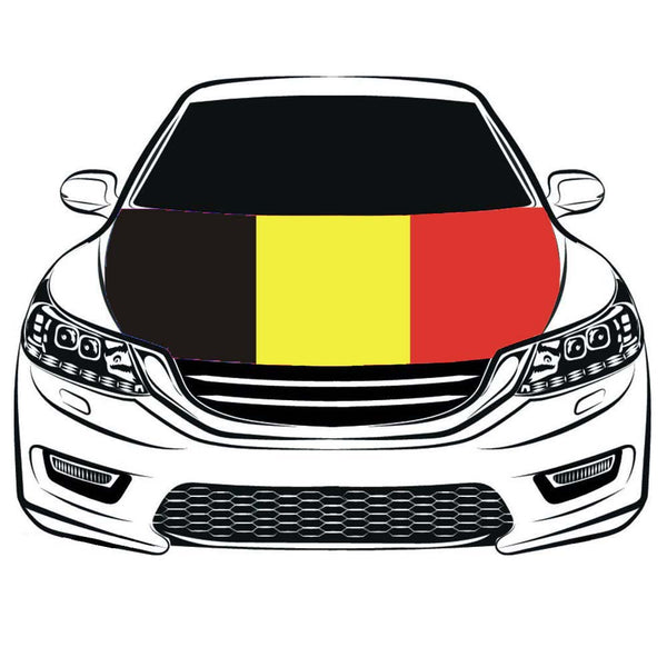 Belgium Car Hood Cover Flag ,Banner The Kingdom Of Belgium Engine Flag,3.3X5ft,100% Polyester Elastic Fabrics Can be Washed