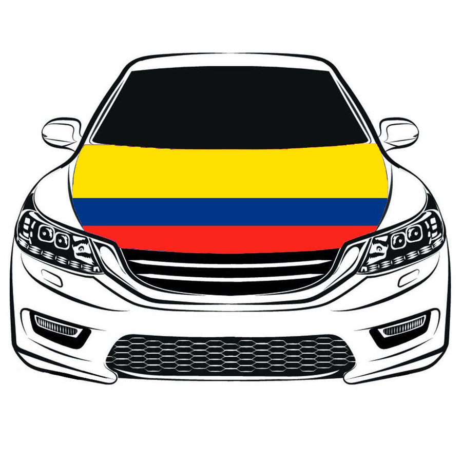 Colombia Flag, Car Hood Cover Flag The Republic of Colombia ,República de Colombia Engine Banner,3.3X5ft/6X7FT,100% Polyester Elastic Fabrics Can be Washed