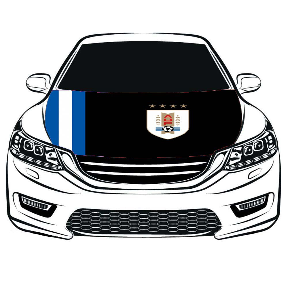 Uruguay national football team Car Hood Cover Flag ,Engine Banner Flag of Uruguay national team ,3.3X5ft,/6X7FT 100% Polyester Elastic Fabrics Can be Washed Suitable for large SUV and Pickup Trucks
