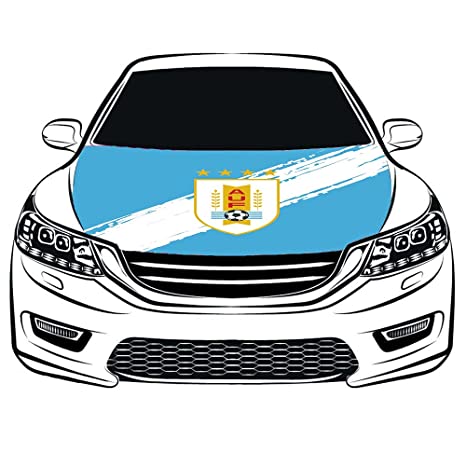 Uruguay national football team Car Hood Cover Flag ,Engine Banner Flag of Uruguay national team ,3.3X5ft,/6X7FT 100% Polyester Elastic Fabrics Can be Washed Suitable for large SUV and Pickup Trucks