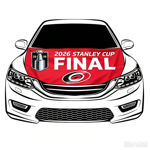 NHL Carolina Hurricanes Car Hood Cover Flag ,  Carolina Hurricanes Engine Banner,4X5ft/6X7FT,100% Polyester Elastic Fabrics Can be Washed