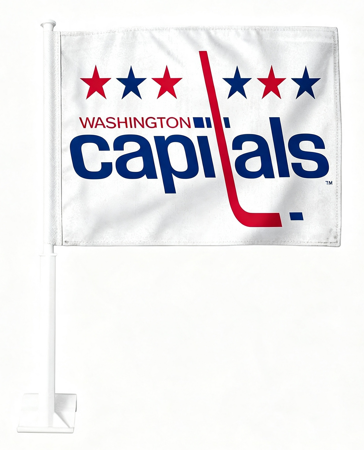 NHL Washington Capitals Car Window Flag of Washington Capitals 11X18 Inch(28x46cm) 100% Polyester, Strong White Flagpole