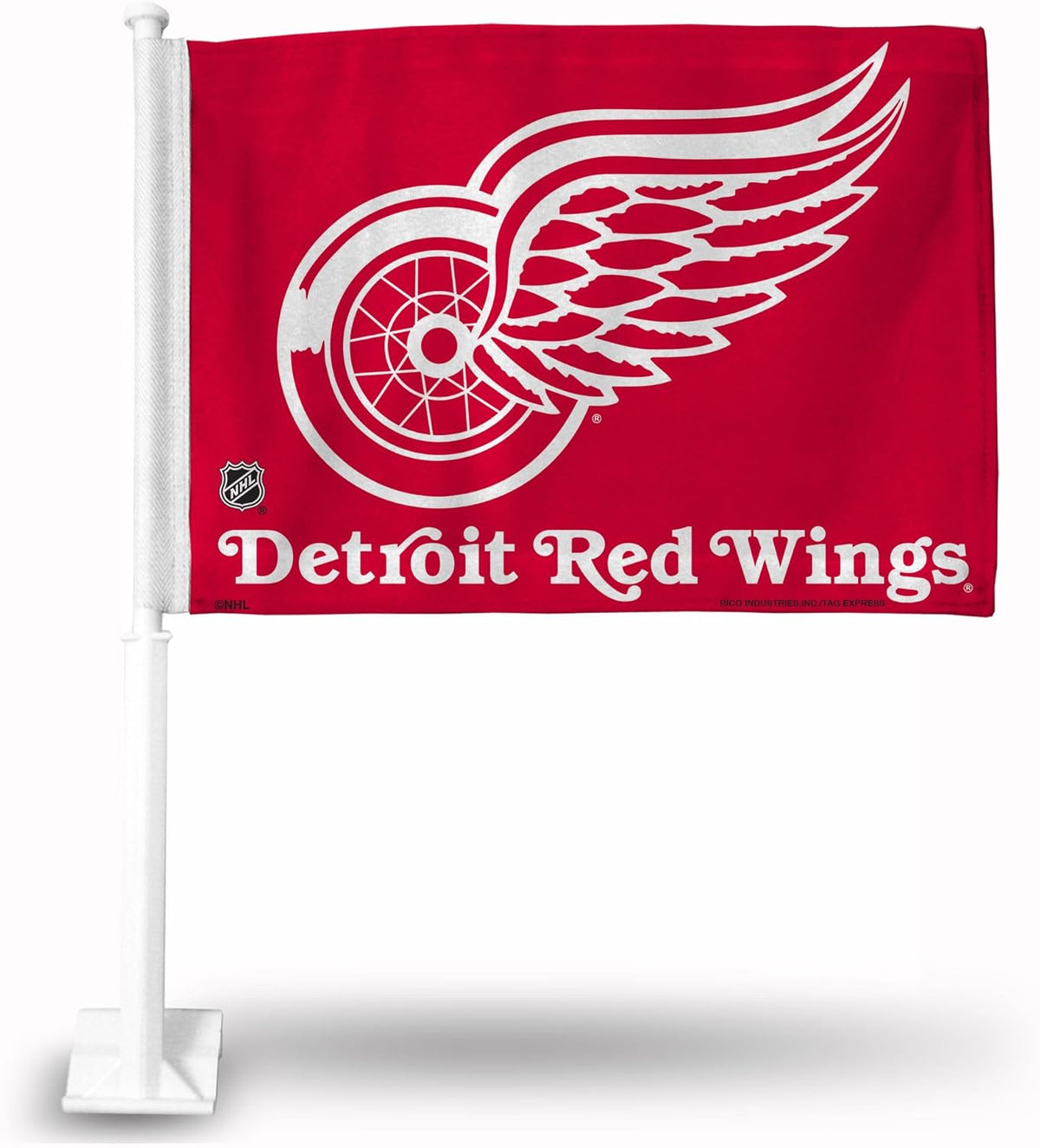 NHL Detroit Red Wings Car Window Flag of Spain 11X18 Inch(28x46cm) 100% Polyester, Strong White Flagpole