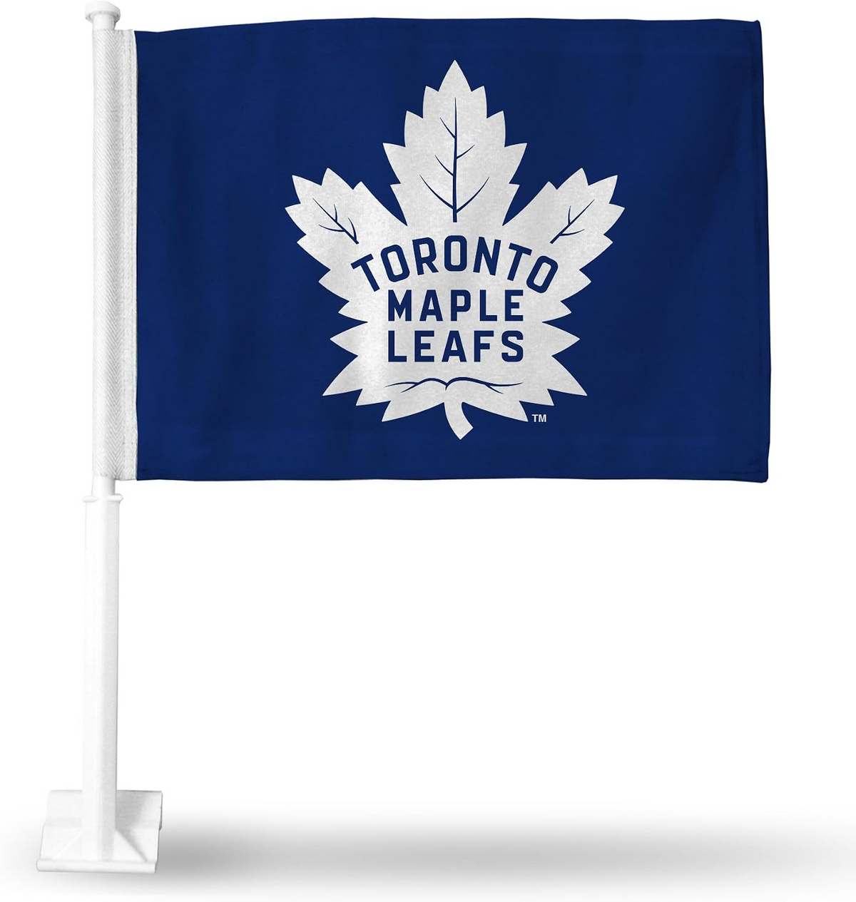 NHL  Toronto Maple Leafs Car Window Flag of Toronto Maple Leafs 11X18 Inch(28x46cm) 100% Polyester, Strong White Flagpole
