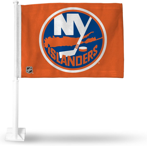 2 Pack Car Window Flags of  NHL New York lslanders 11X18 Inch(28x46cm) 100% Polyester, Strong White Flagpole