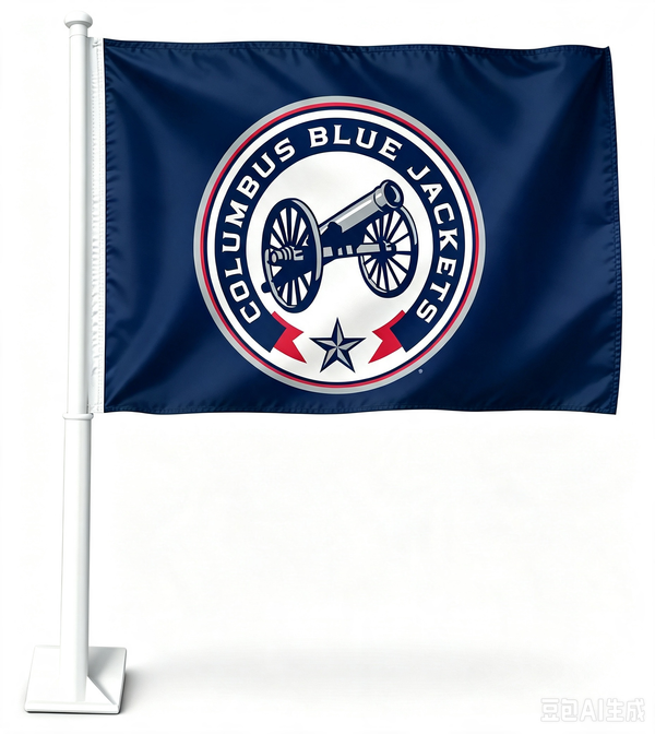 2 Pack NHL Columbus Blue Jackets Flag Car Window Flag of  Columbus Blue Jackets 11X18 Inch(28x46cm) 100% Polyester, Strong White Flagpole