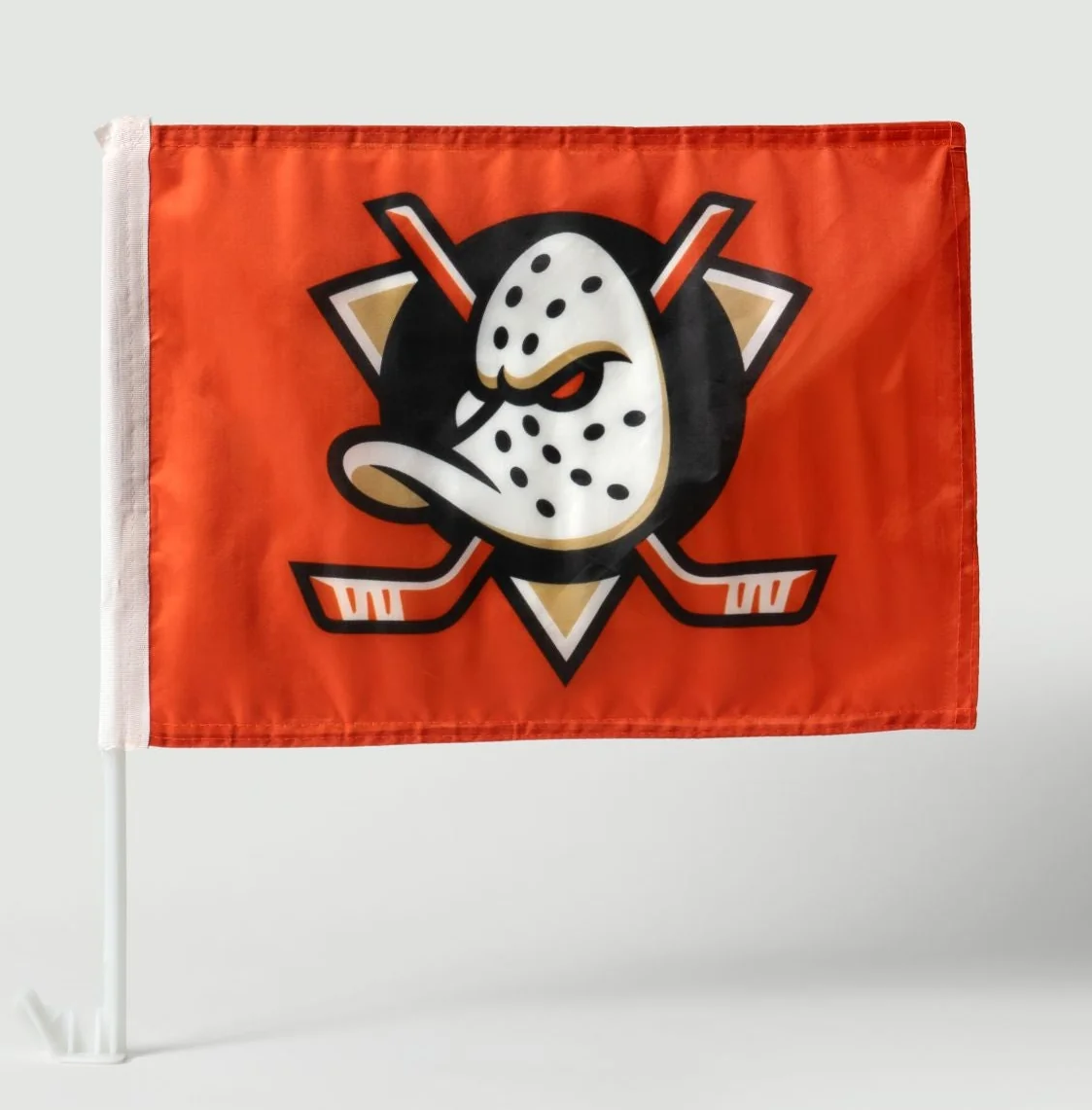 NHL Anaheim Ducks Car Window Flag of Anaheim Ducks 11X18 Inch(28x46cm) 100% Polyester, Strong White Flagpole