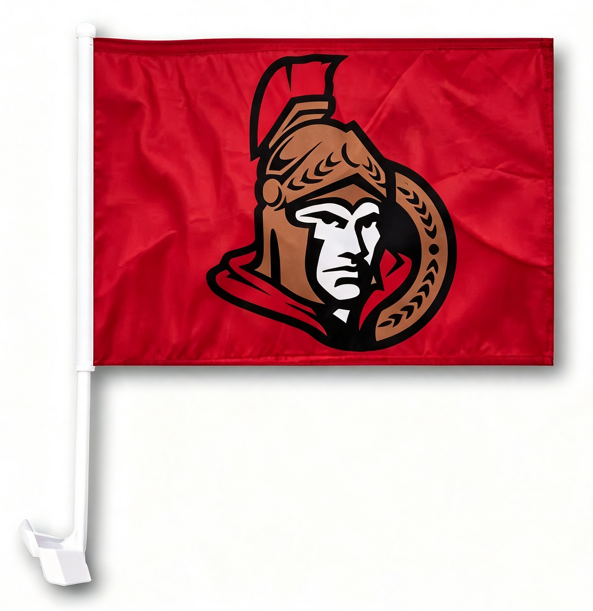 2 Pack NHL Ottawa Senators Flag Car Window Flags of Ottawa Senators 11X18 Inch(28x46cm) 100% Polyester, Strong White Flagpole