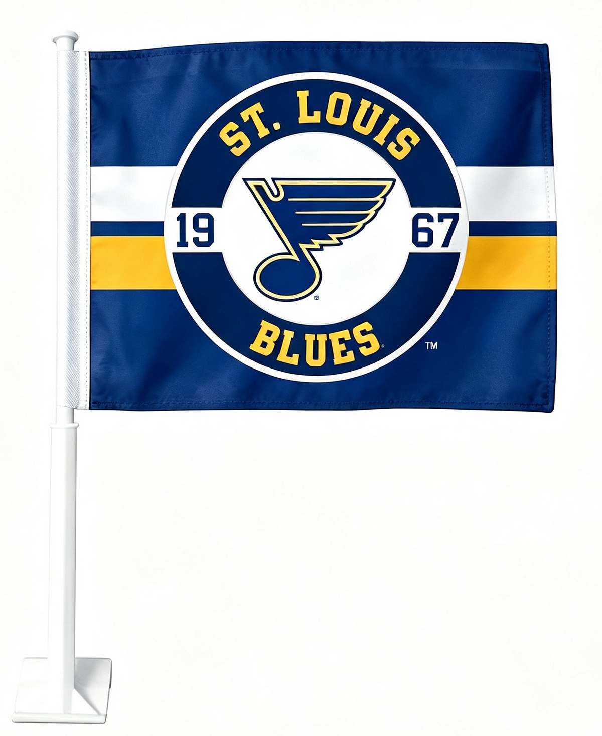 NHL St. Louis Blues Car Window Flag of  Florida Panthers 11X18 Inch(28x46cm) 100% Polyester, Strong White Flagpole