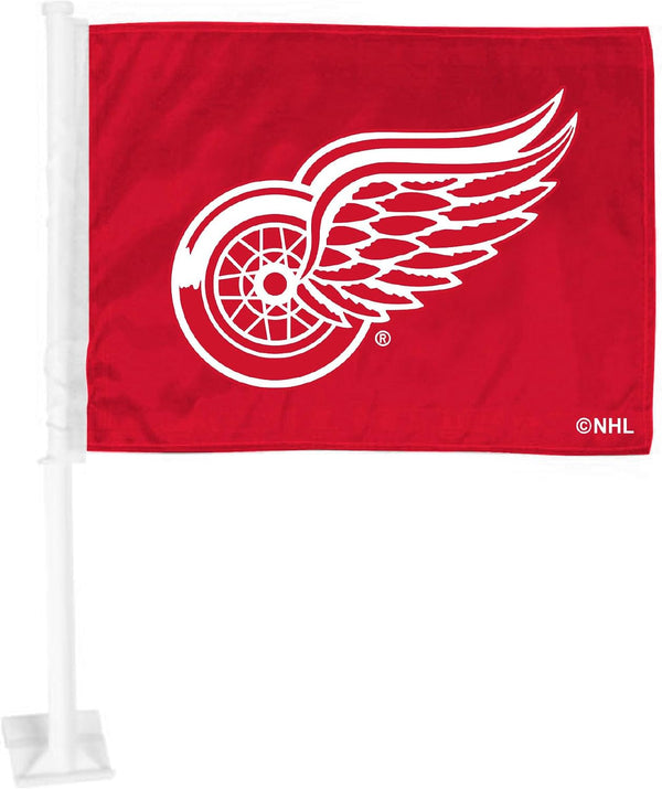 NHL Detroit Red Wings Car Window Flag of Spain 11X18 Inch(28x46cm) 100% Polyester, Strong White Flagpole