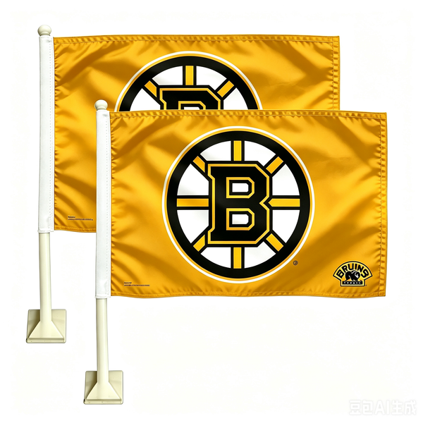 NHL Boston Bruins Car Window Flag of Spain 11X18 Inch(28x46cm) 100% Polyester, Strong White Flagpole