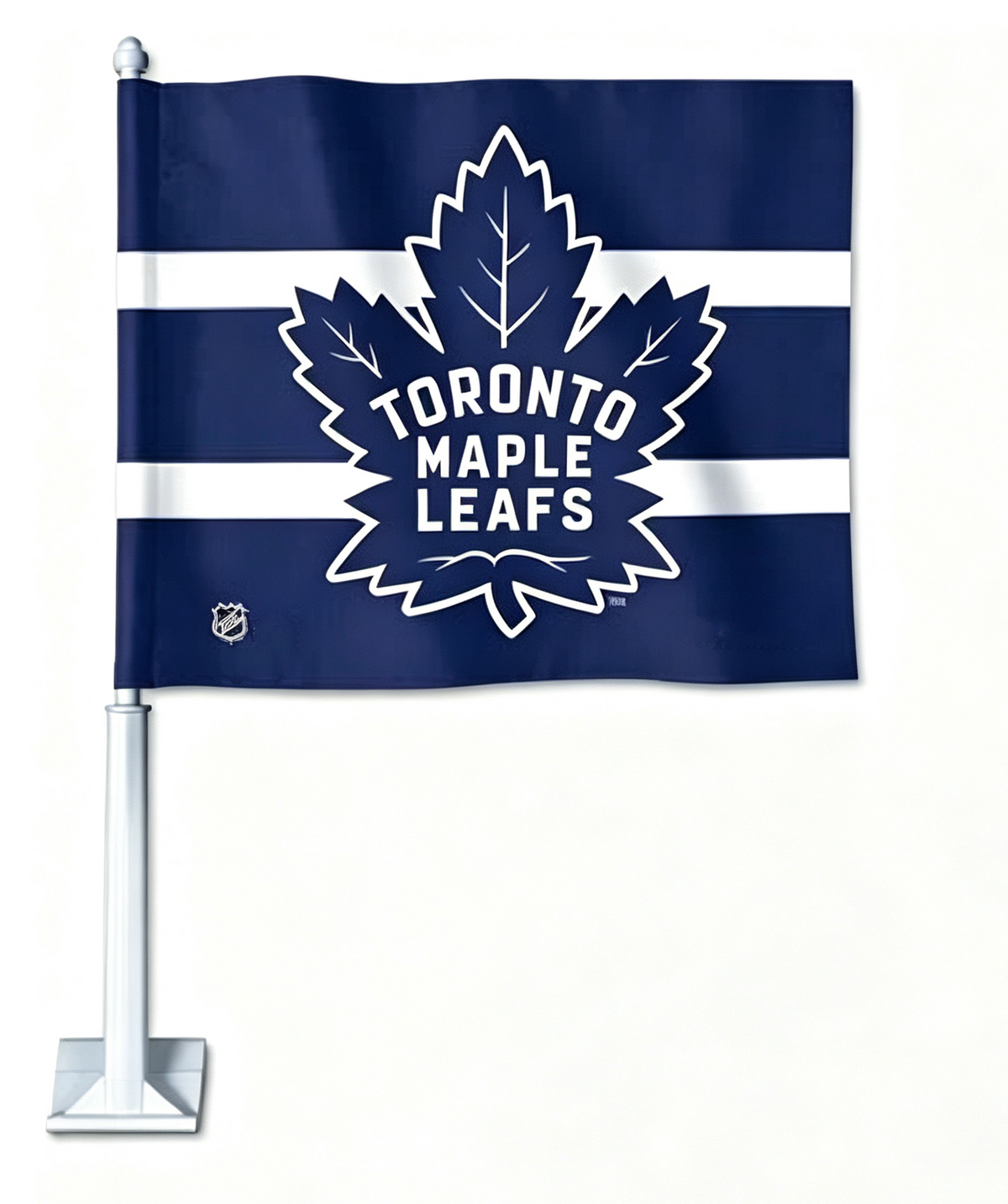 NHL  Toronto Maple Leafs Car Window Flag of Toronto Maple Leafs 11X18 Inch(28x46cm) 100% Polyester, Strong White Flagpole