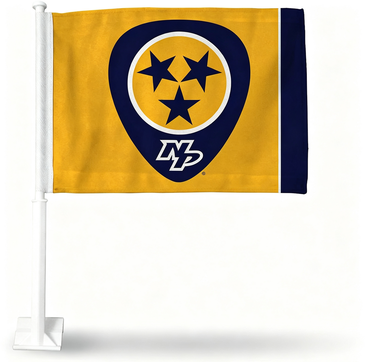 2 Pack Car Window Flags of  NHL Nashville Predators 11X18 Inch(28x46cm) 100% Polyester, Strong White Flagpole