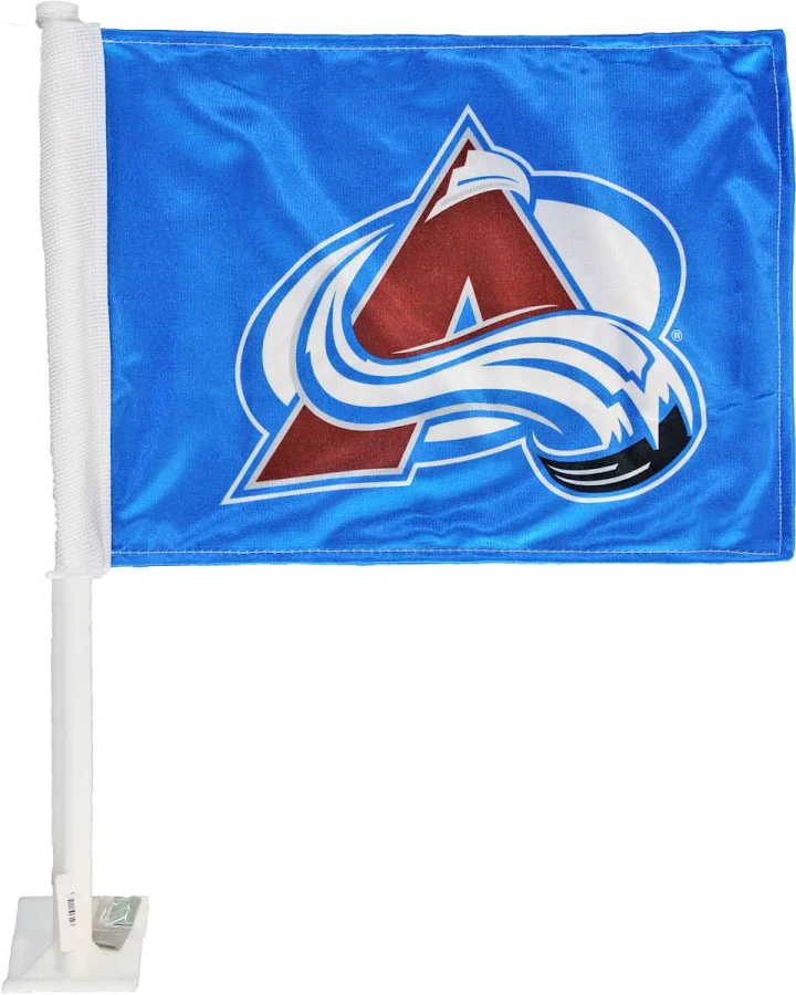 2 Pack Car Window Flags of  NHLColorado Avalanche 11X18 Inch(28x46cm) 100% Polyester, Strong White Flagpole