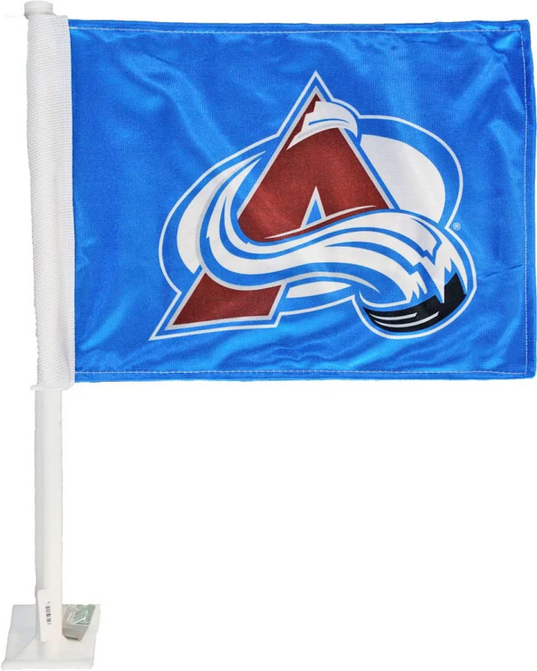 2 Pack Car Window Flags of  NHLColorado Avalanche 11X18 Inch(28x46cm) 100% Polyester, Strong White Flagpole