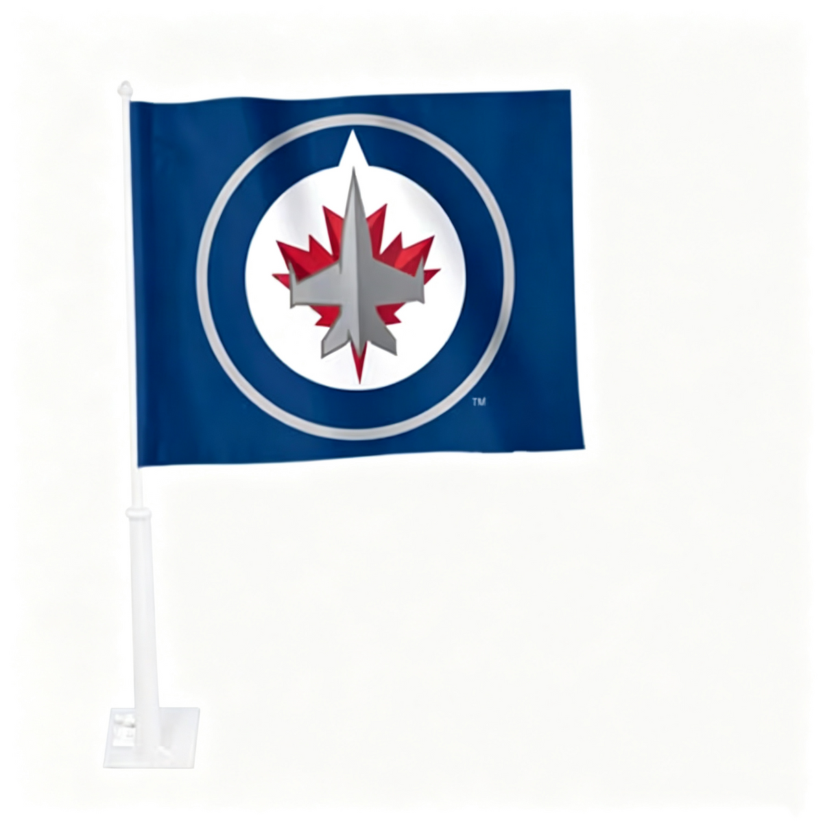 2 Pack NHL Winnipeg Jets Flag Car Window Flag of  Winnipeg Jets 11X18 Inch(28x46cm) 100% Polyester, Strong White Flagpole