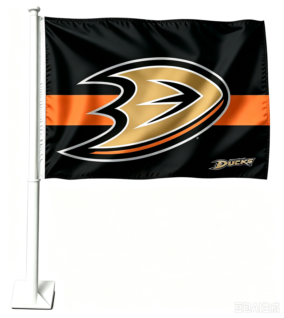 NHL Anaheim Ducks Car Window Flag of Anaheim Ducks 11X18 Inch(28x46cm) 100% Polyester, Strong White Flagpole