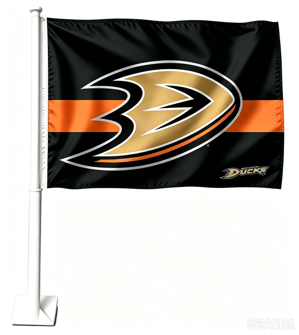 NHL Anaheim Ducks Car Window Flag of Anaheim Ducks 11X18 Inch(28x46cm) 100% Polyester, Strong White Flagpole