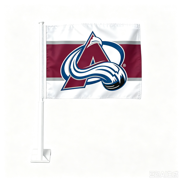 2 Pack Car Window Flags of  NHLColorado Avalanche 11X18 Inch(28x46cm) 100% Polyester, Strong White Flagpole