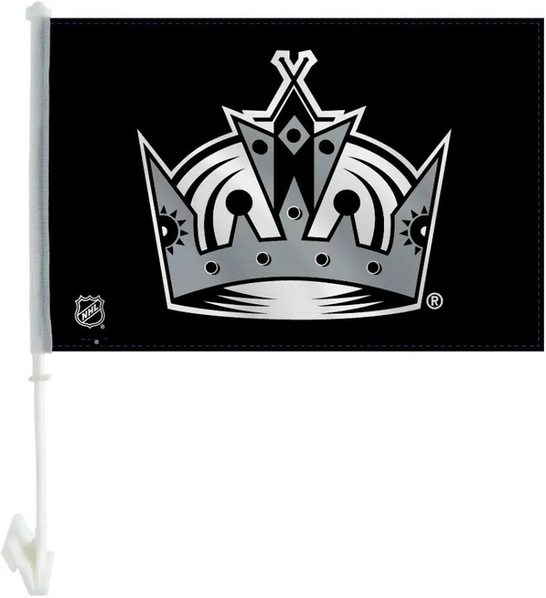 2 Pack Car Window Flags of  NHL Los Angeles Kings 11X18 Inch(28x46cm) 100% Polyester, Strong White Flagpole