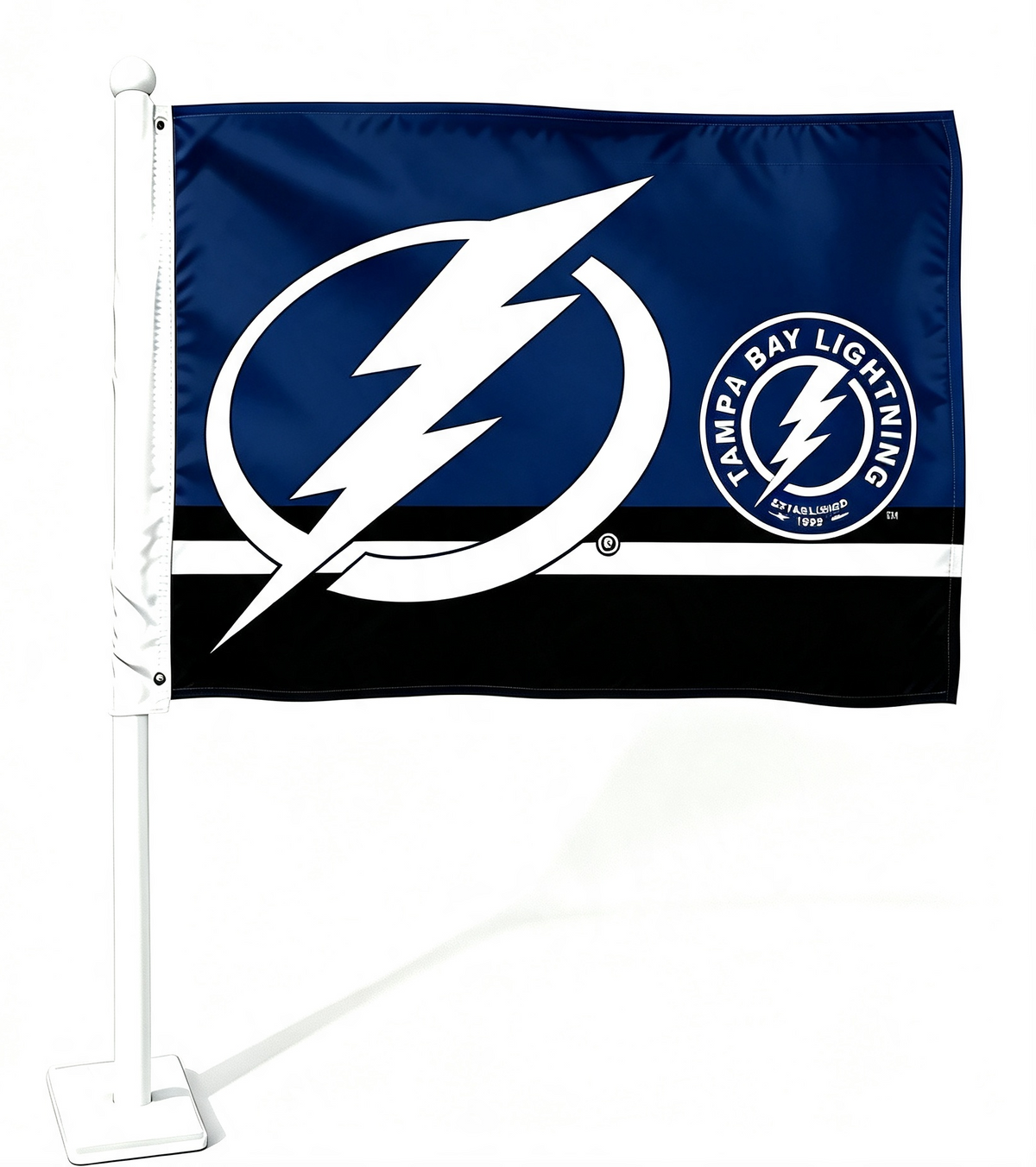 NHL St. Louis Blues Car Window Flag of  St. Louis Blues 11X18 Inch(28x46cm) 100% Polyester, Strong White Flagpole