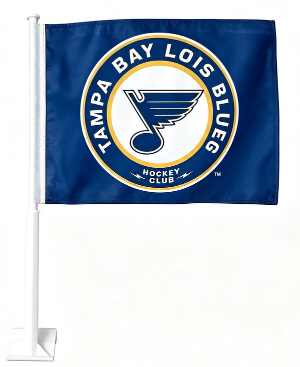 NHL St. Louis Blues Car Window Flag of  Florida Panthers 11X18 Inch(28x46cm) 100% Polyester, Strong White Flagpole