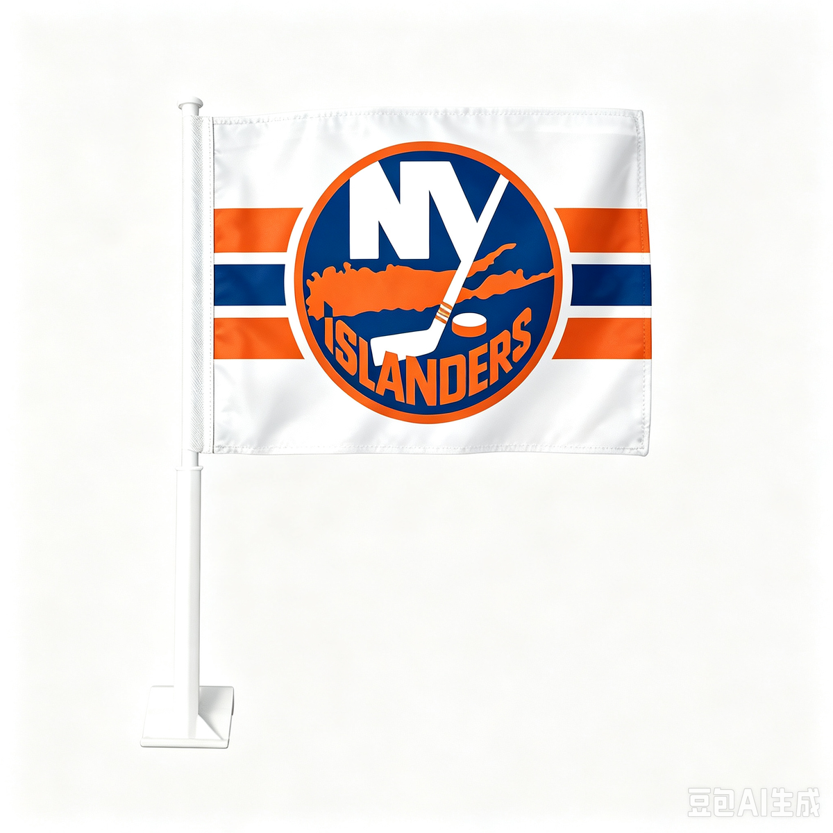 2 Pack Car Window Flags of  NHL New York lslanders 11X18 Inch(28x46cm) 100% Polyester, Strong White Flagpole