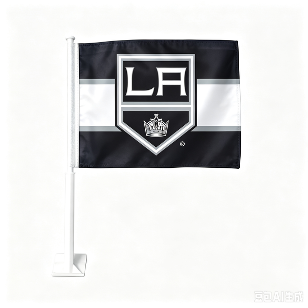 2 Pack Car Window Flags of  NHL Los Angeles Kings 11X18 Inch(28x46cm) 100% Polyester, Strong White Flagpole