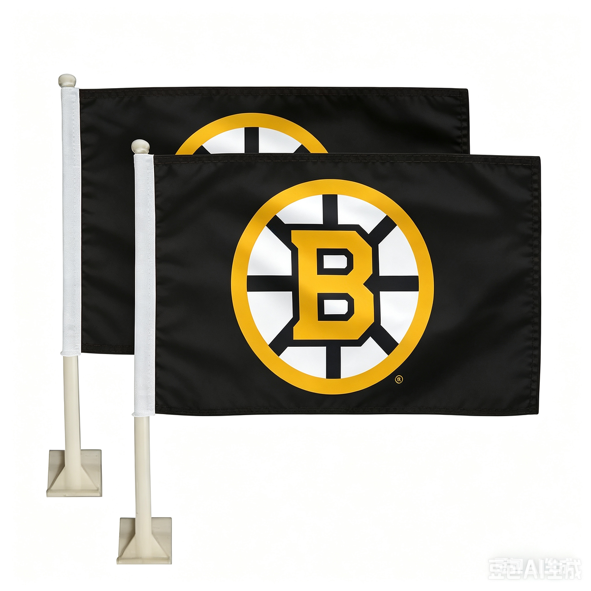 NHL Boston Bruins Car Window Flag of Spain 11X18 Inch(28x46cm) 100% Polyester, Strong White Flagpole