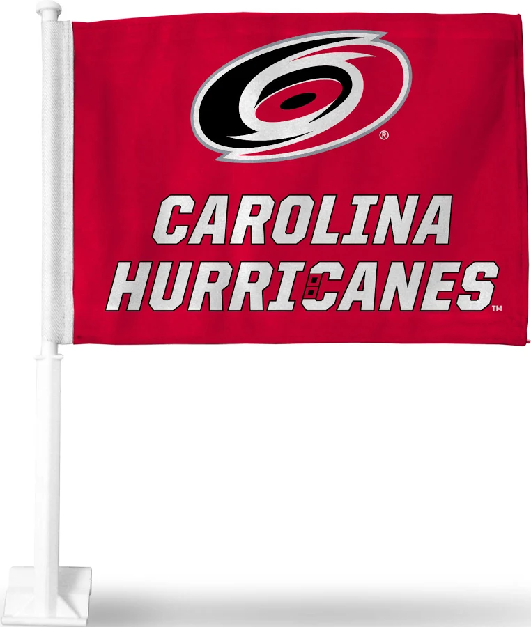 2 Pack NHL Carolina Hurricanes Flag Car Window Flags of Carolina Hurricanes 11X18 Inch(28x46cm) 100% Polyester, Strong White Flagpole