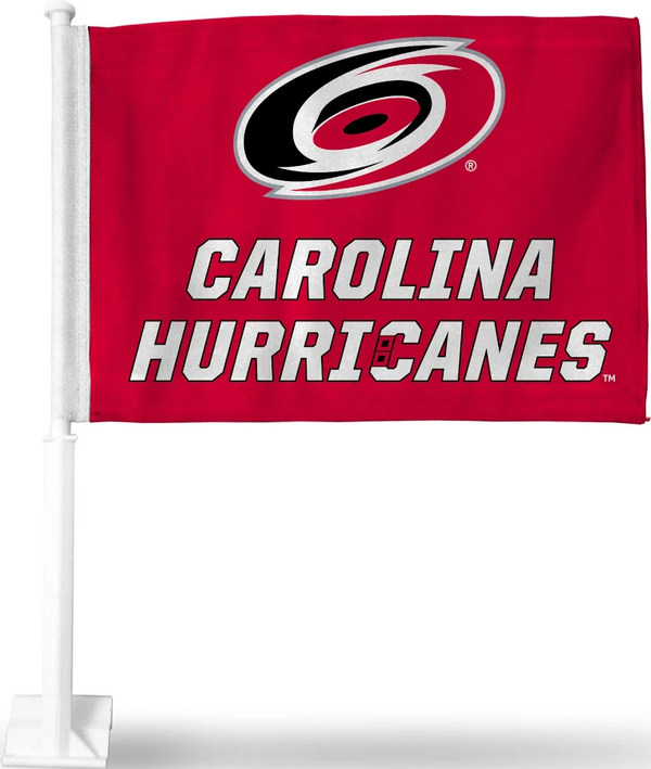 2 Pack NHL Carolina Hurricanes Flag Car Window Flags of Carolina Hurricanes 11X18 Inch(28x46cm) 100% Polyester, Strong White Flagpole