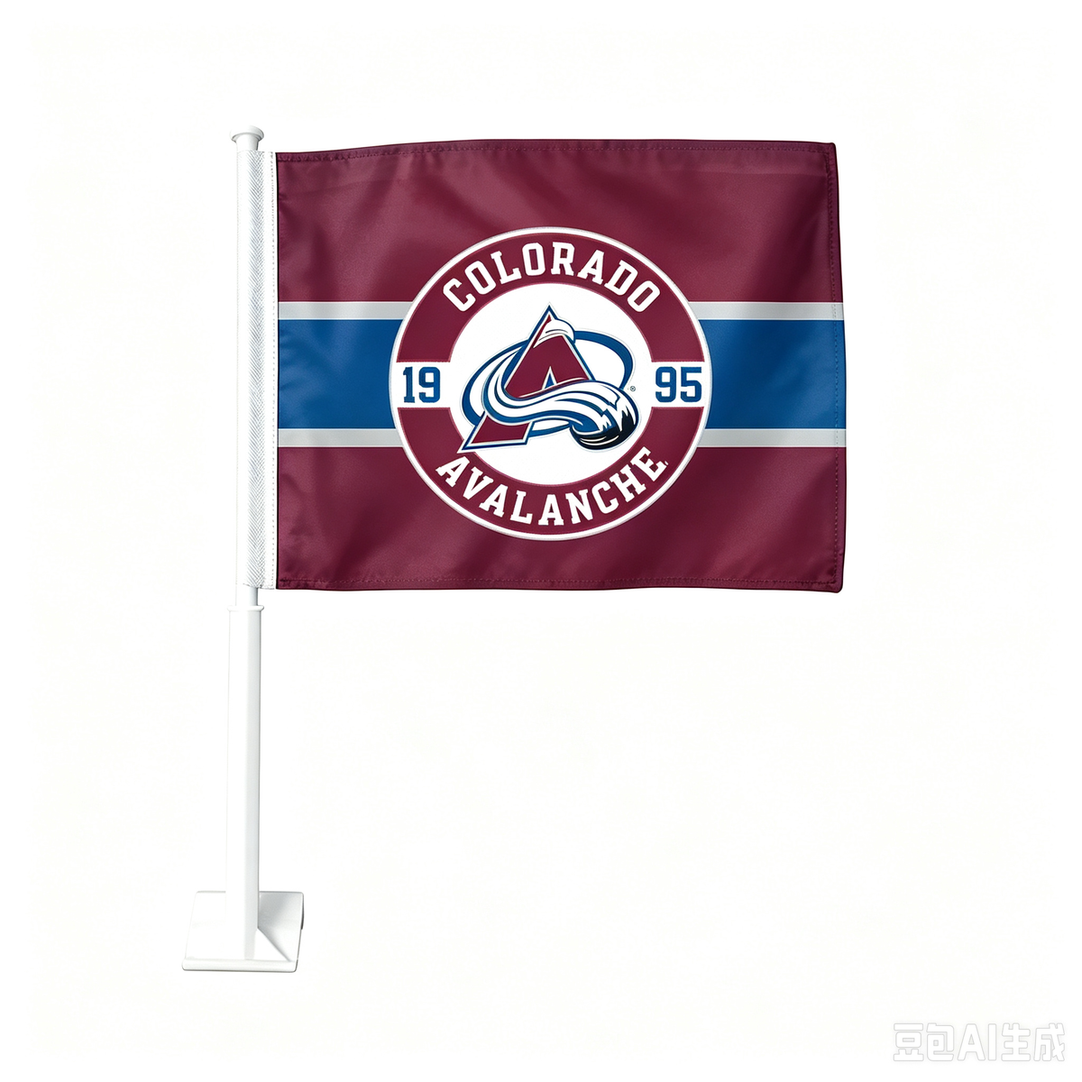 2 Pack Car Window Flags of  NHLColorado Avalanche 11X18 Inch(28x46cm) 100% Polyester, Strong White Flagpole