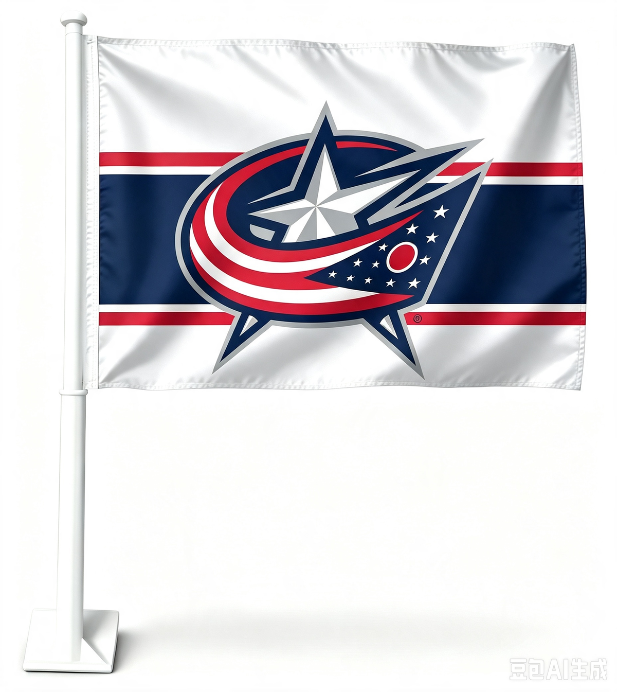 2 Pack NHL Columbus Blue Jackets Flag Car Window Flag of  Columbus Blue Jackets 11X18 Inch(28x46cm) 100% Polyester, Strong White Flagpole