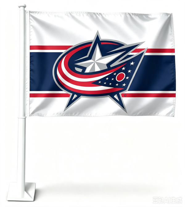 2 Pack NHL Columbus Blue Jackets Flag Car Window Flag of  Columbus Blue Jackets 11X18 Inch(28x46cm) 100% Polyester, Strong White Flagpole