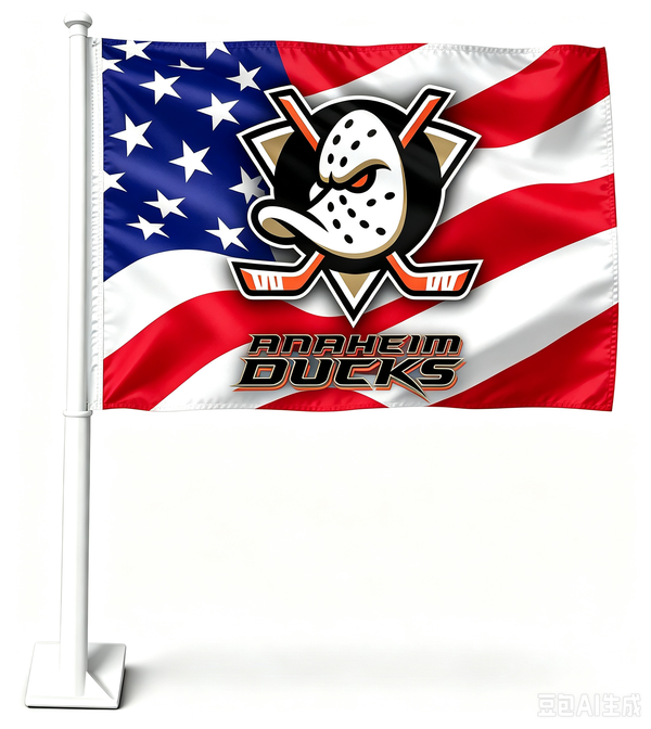 NHL Anaheim Ducks Car Window Flag of Anaheim Ducks 11X18 Inch(28x46cm) 100% Polyester, Strong White Flagpole