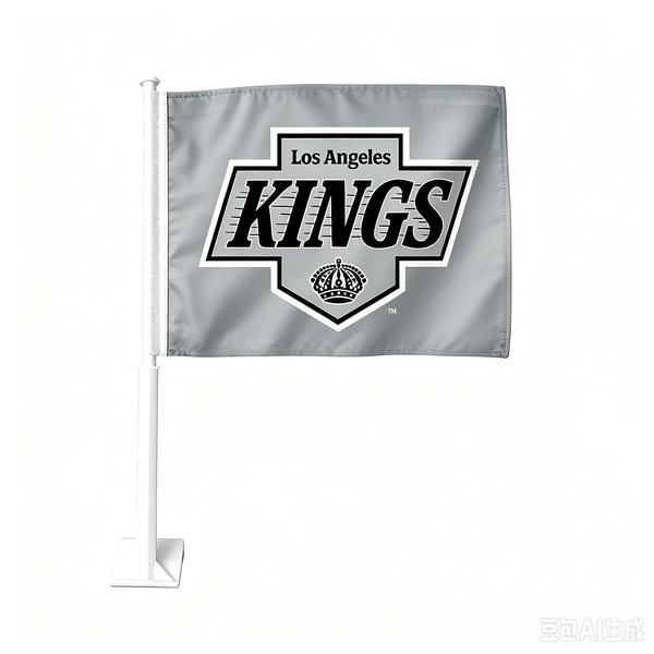 2 Pack Car Window Flags of  NHL Los Angeles Kings 11X18 Inch(28x46cm) 100% Polyester, Strong White Flagpole