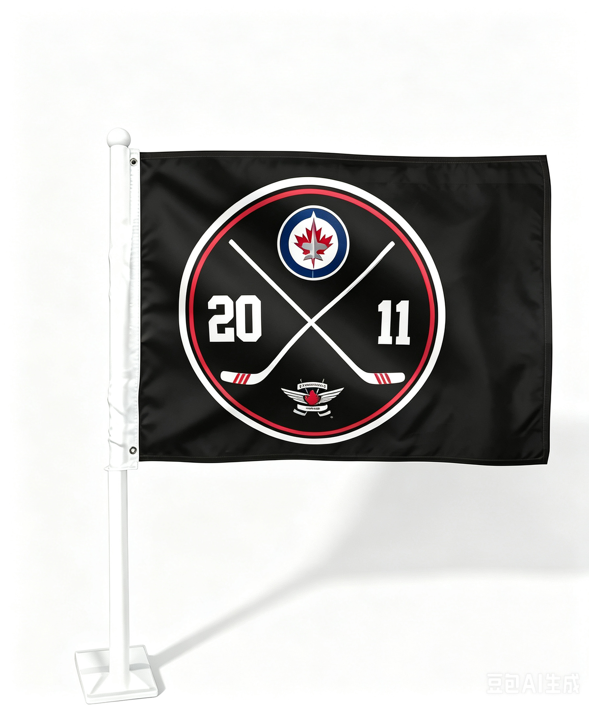 2 Pack NHL Winnipeg Jets Flag Car Window Flag of  Winnipeg Jets 11X18 Inch(28x46cm) 100% Polyester, Strong White Flagpole