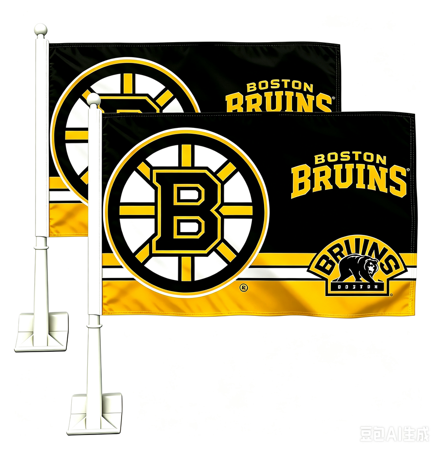 NHL Boston Bruins Car Window Flag of Spain 11X18 Inch(28x46cm) 100% Polyester, Strong White Flagpole