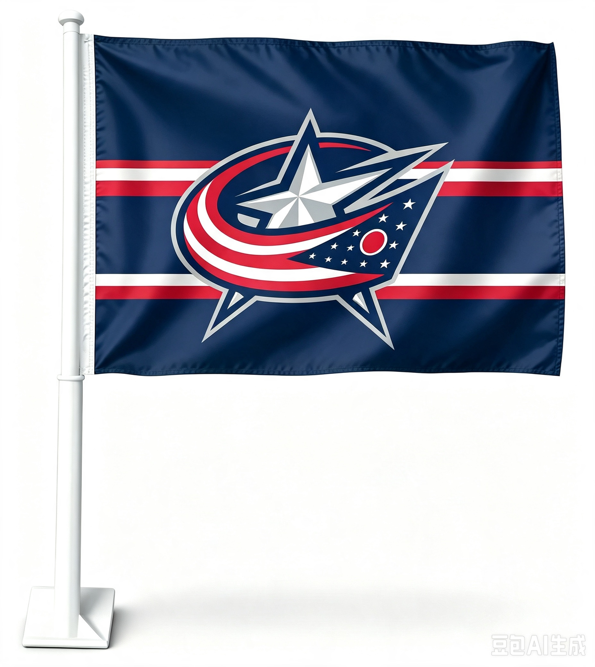 2 Pack NHL Columbus Blue Jackets Flag Car Window Flag of  Columbus Blue Jackets 11X18 Inch(28x46cm) 100% Polyester, Strong White Flagpole