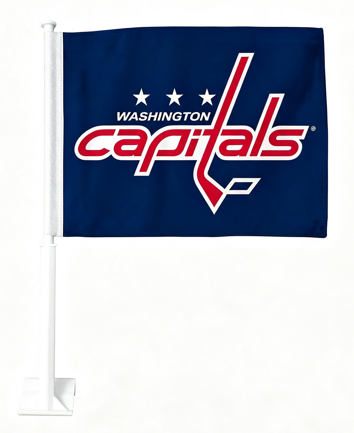 NHL Washington Capitals Car Window Flag of Washington Capitals 11X18 Inch(28x46cm) 100% Polyester, Strong White Flagpole