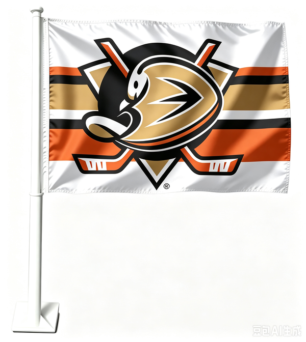 NHL Anaheim Ducks Car Window Flag of Anaheim Ducks 11X18 Inch(28x46cm) 100% Polyester, Strong White Flagpole