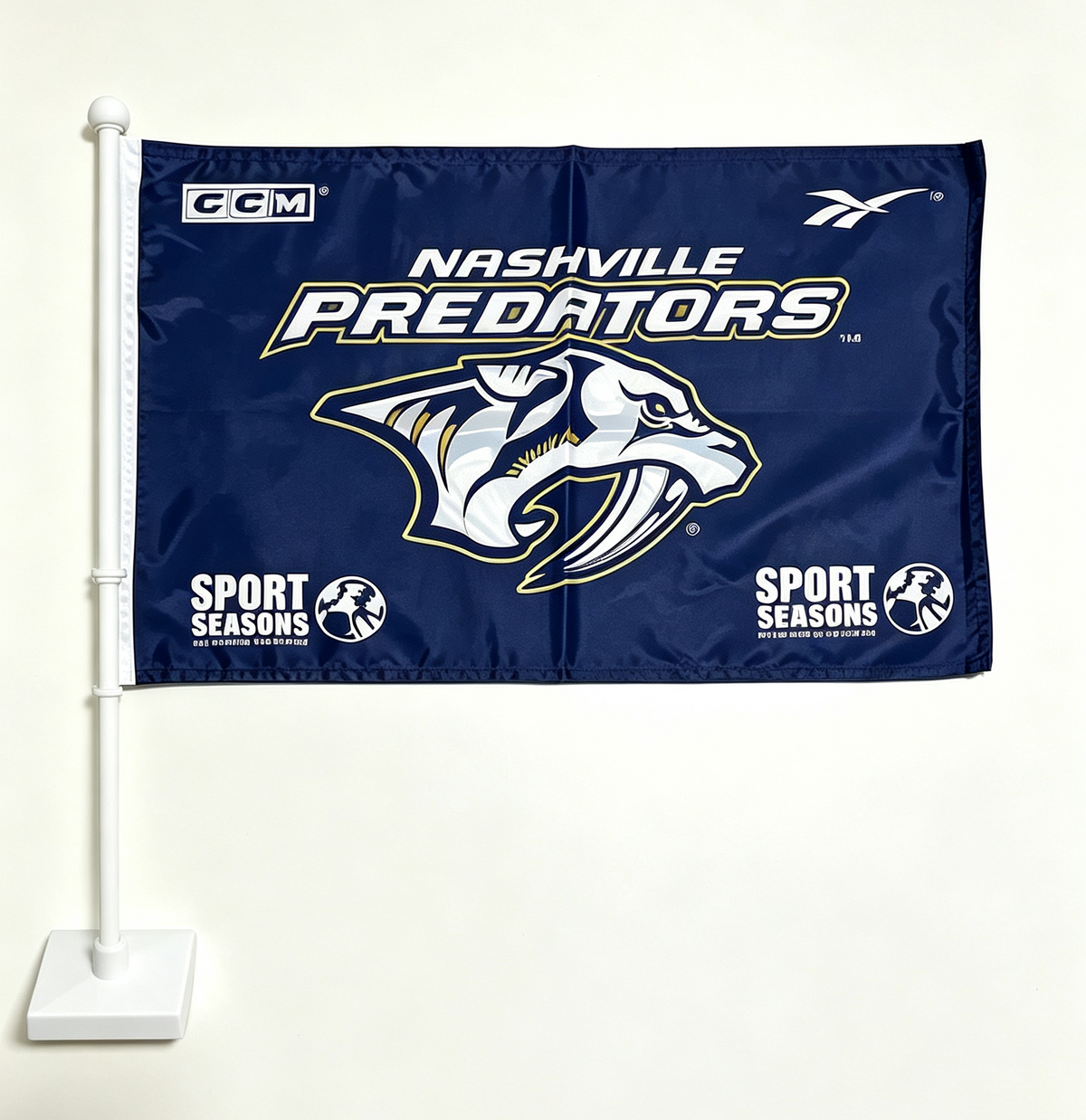 2 Pack Car Window Flags of  NHL Nashville Predators 11X18 Inch(28x46cm) 100% Polyester, Strong White Flagpole