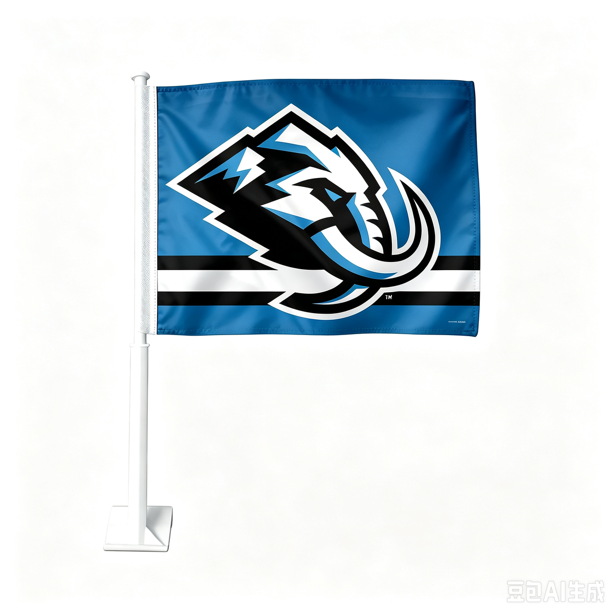 2 Pack Car Window Flags of  NHL Utah Mammoth 11X18 Inch(28x46cm) 100% Polyester, Strong White Flagpole