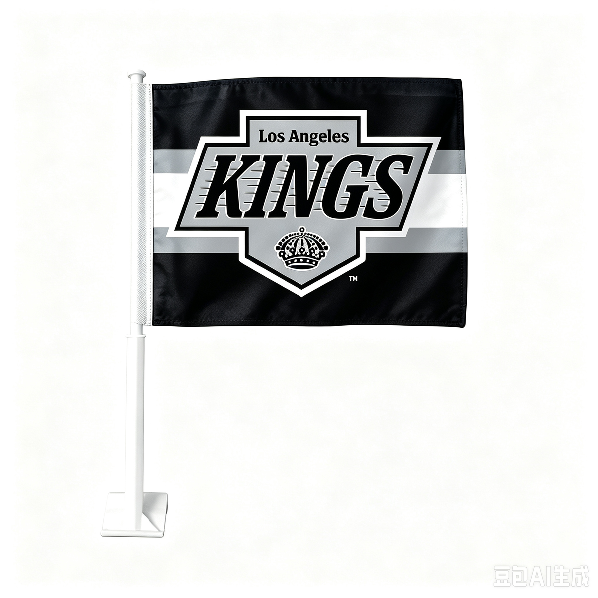 2 Pack Car Window Flags of  NHL Los Angeles Kings 11X18 Inch(28x46cm) 100% Polyester, Strong White Flagpole