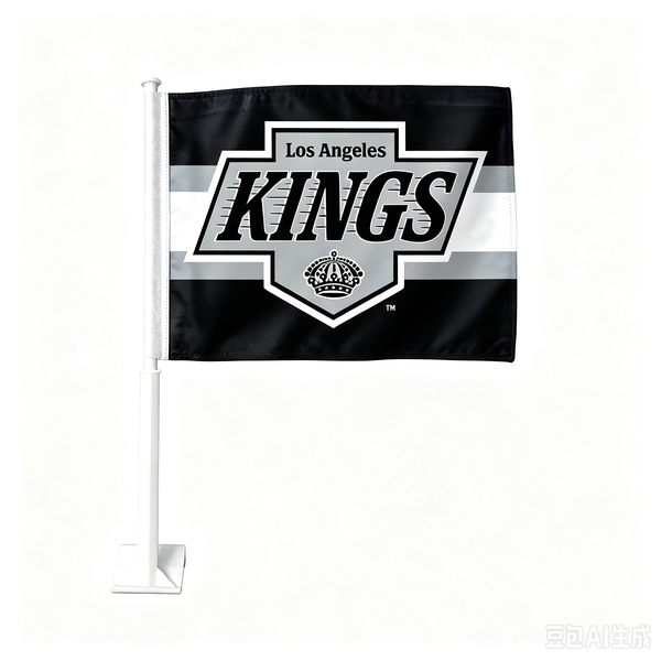 2 Pack Car Window Flags of  NHL Los Angeles Kings 11X18 Inch(28x46cm) 100% Polyester, Strong White Flagpole