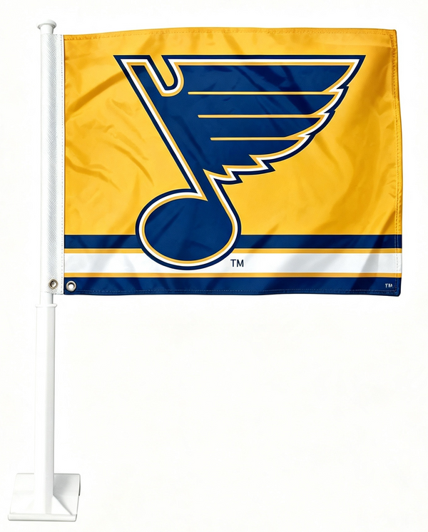 NHL St. Louis Blues Car Window Flag of  Florida Panthers 11X18 Inch(28x46cm) 100% Polyester, Strong White Flagpole