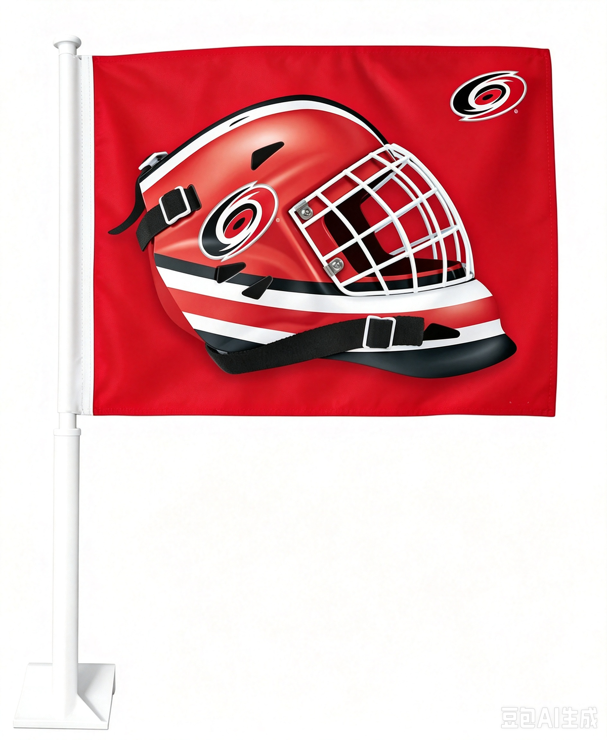 2 Pack NHL Carolina Hurricanes Flag Car Window Flags of Carolina Hurricanes 11X18 Inch(28x46cm) 100% Polyester, Strong White Flagpole