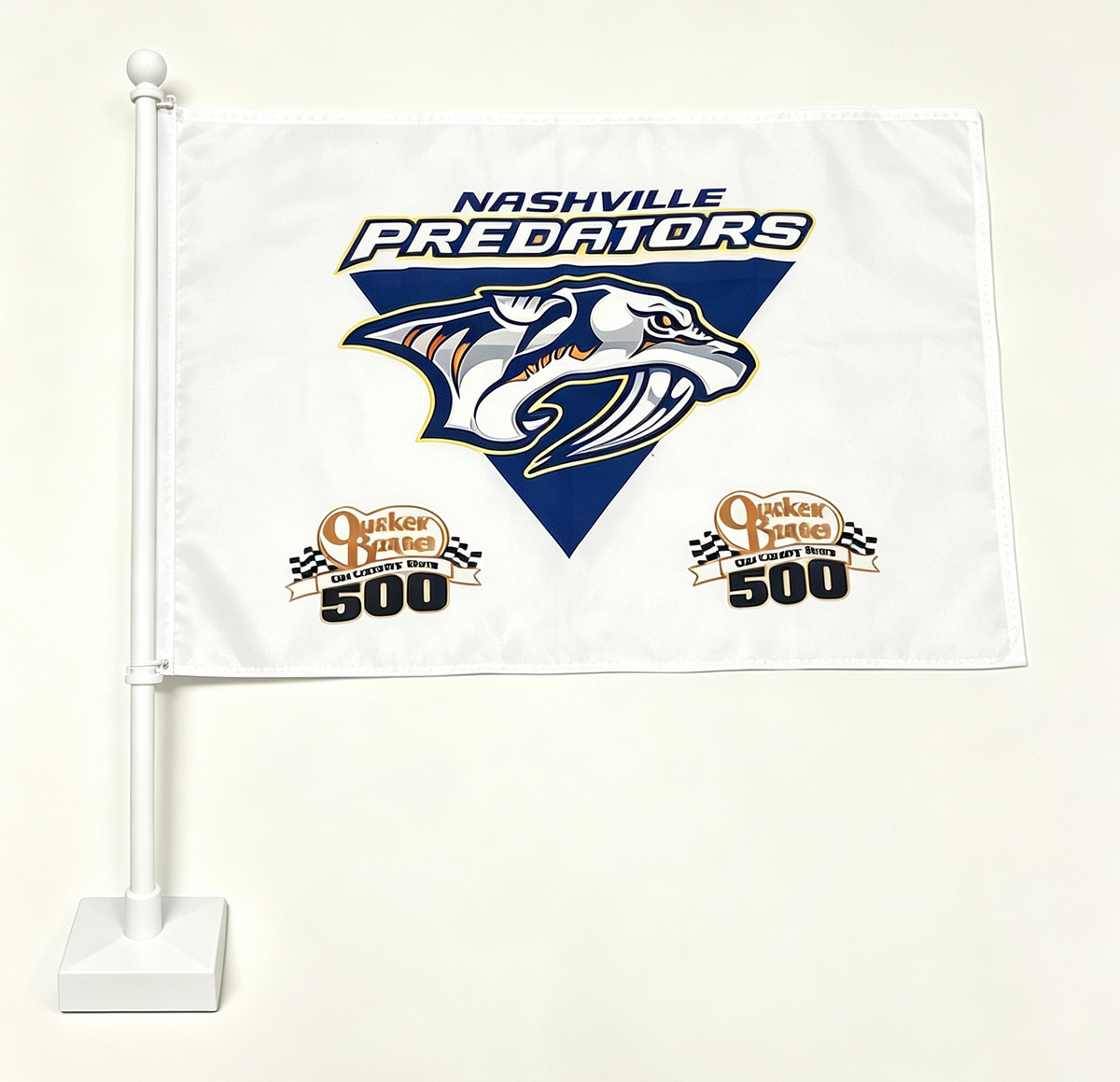 2 Pack Car Window Flags of  NHL Nashville Predators 11X18 Inch(28x46cm) 100% Polyester, Strong White Flagpole